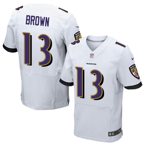Nike Ravens #13 John Brown White Men's Stitched NFL New Elite Jersey